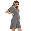 iClosam Women's Cotton Maternity Nursing Nightdress Short Sleeve Maternity Nightdress