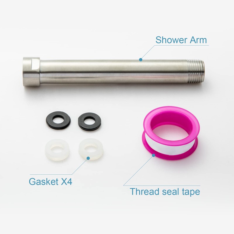 OFFO Shower Head Extension Arm Brushed Nickel, 15.2cm(6 Inches) Shower