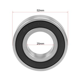 sourcing map Deep Groove Ball Bearing 25 x 52 x 15 mm Double Seal GCr15 Bearing 6205-2RS
