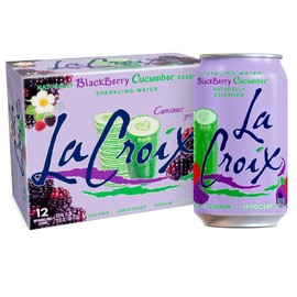 LaCroix Sparkling Water, Blackberry Cucumber, 12-Pack Zero Sugar, Zero Calories, Zero Sodium