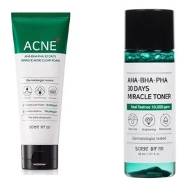 Kit 2 Pz - Some By Mi: Espuma Limpiadora Antiacné 100ml + Tónico Exfoliante Piel Grasa 30ml