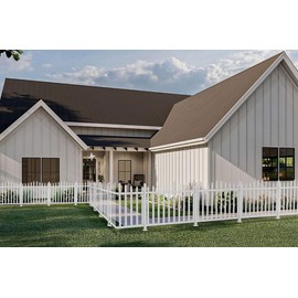 AwnPro Scallop 36" H x 84" W Vinyl Picket Fence Panels White Decorative Fence for Garden Patio Yard Pool Walkways (20 Pickets)