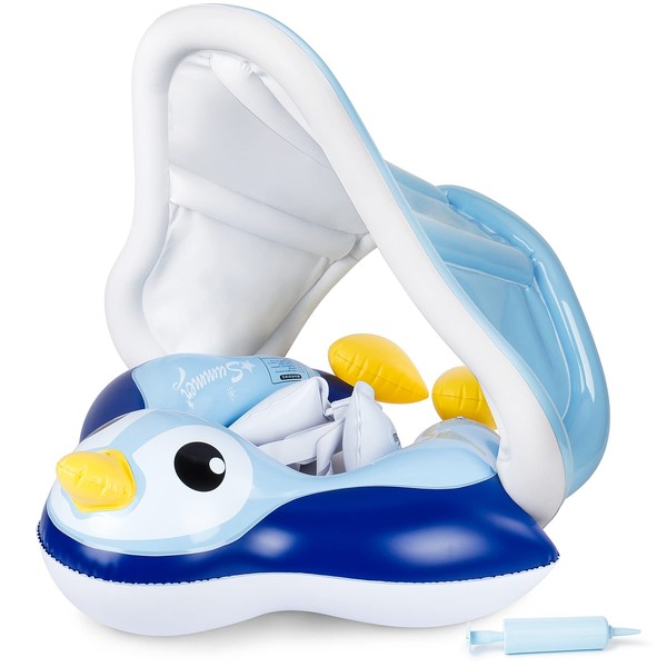 MYCARBON Baby Swimming Float Inflatable Baby floats with Canopy Pool