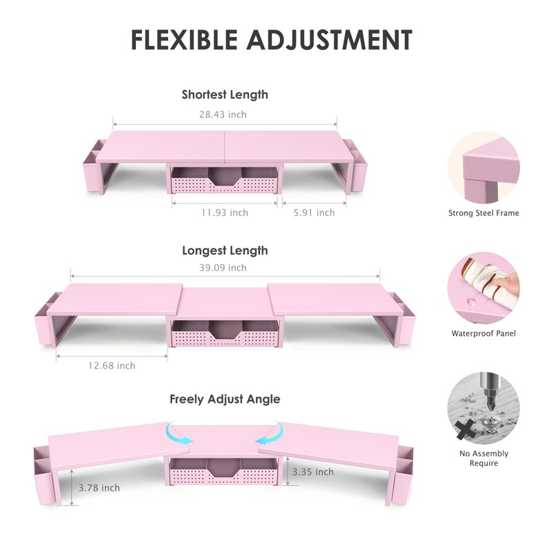 OPNICE Desk Organizers and Accessories, Dual Monitor Stand Riser with
