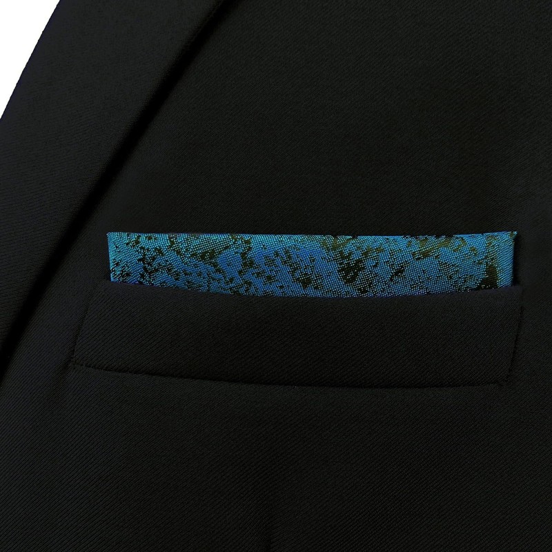 S&W SHLAX&WING Pocket Squares for Men Suits Dark Teal Black
