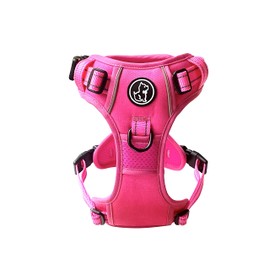 Barkridges® Triple Buckle Dog Harness | Adjustable Easy-to-Wear Buckle | No Pull Non Choke Training | Chafing-Free | Safety Reflective | Comfortable Small Medium Large (Hot Pink, XS - Regular Fit)