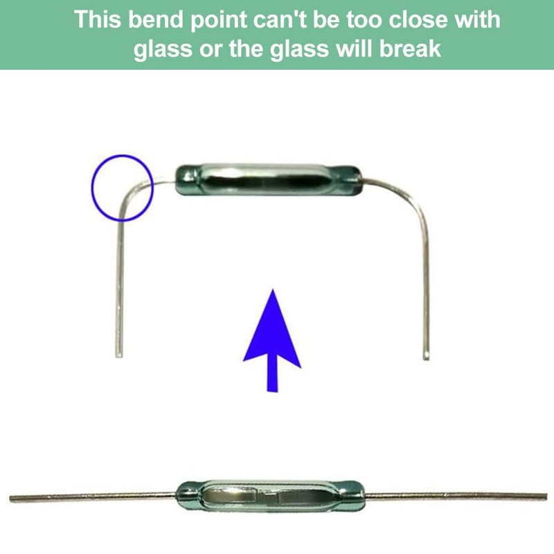 Glass Reed Switch, 12 Pieces Reed Contact, Reed Contact Closer,