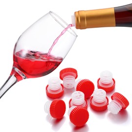 e essco for you 48 Pcs Slow Wine Pourer Spout for Corked Bottles Pour and Seal Plastic Wine Pourers with Lid for Storing Precise Pouring