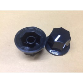 Unbranded 2x Guitar Bass Effect Pedal Knobs Black New 24mm Base 15mm Tall