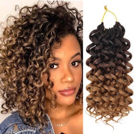 7 Packs GoGo Curl Crochet Hair 8 Inch Short Gray Curly Crochet Hair for Women Deep Wave Beach Curl Crochet Braids Synthetic Braiding Hair Extensions(8 Inch, OT4/30)