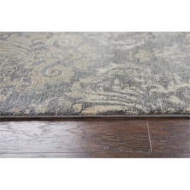 Rizzy Home Alora Decor Euphoria 2'6" x 10' Damask Distress Gray/Gray/Rust/Blue Hybrid Rug