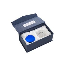 Amlong Crystal Blue Crystal Ball 50mm (2 inch) with Silver Eagle Stand