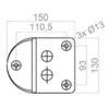 Door Stop Floor 150 x 130 mm for Rolling Gates