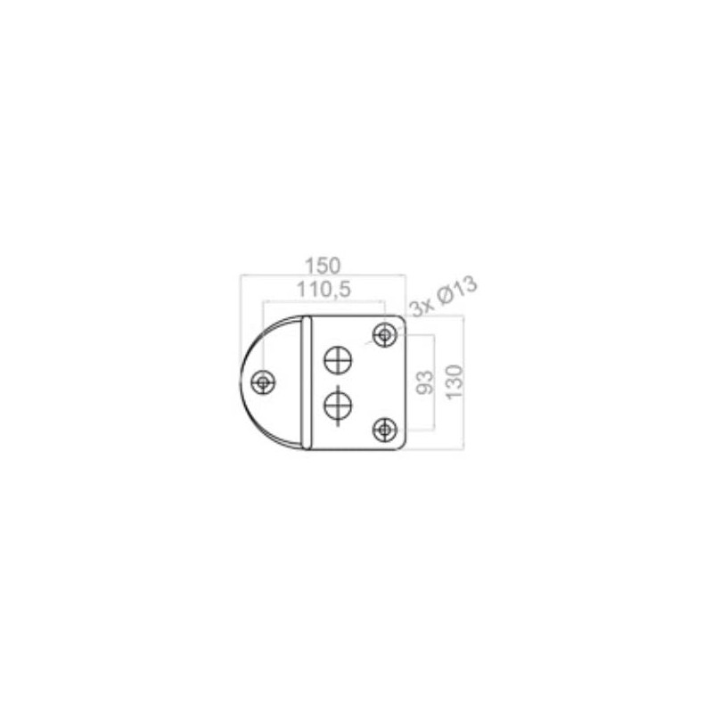 Door Stop Floor 150 x 130 mm for Rolling Gates