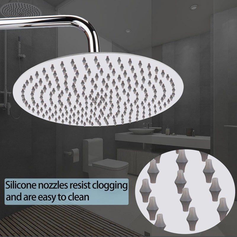 Rain Shower Head, Katezon High Flow Rainfall Showerhead Stainless Steel,