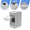 Din Rail Enclosure, 3-Way Weatherproof Power Distribution Box, Transparent Cover