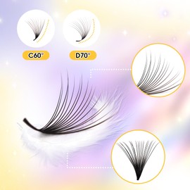 ACTROL Pre Made Fan Eyelash Extensions 10D 0.07 mm C Curl 800 Pieces 8-15 Mix Double Lashes Tray Narrow Russian Lashes Fan Handmade Hardcover for Lash Artists and Individuals