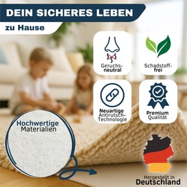 Carpet Non-Slip Underlay 60 x 130 cm Made in Germany - Non-Slip Mat for Carpet without Plasticisers - Can be Cut to Size - Non-Slip Underlay Suitable for All Floors Odourless