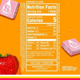 Sparkling Ice STARBURST Strawberry, Zero Sugar Flavored 17 Fl Oz (Pack of 12)