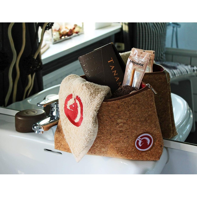 Unicorn Natural Cork Cosmetic Bag, brown, Toiletry bag