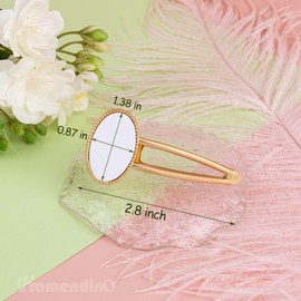 Framendino, 8 Pack Sublimation Hair Clip Oval Blanks Metal Hair Barrettes for DIY Hair Accessories Making