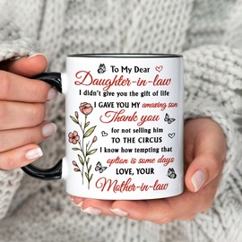 Hyturtle To My Daughter In Law Mug 11oz – Unique Gift Idea From Mom for Birthday, Christmas, Mother's Day – Best Present for Future Daughter In Law