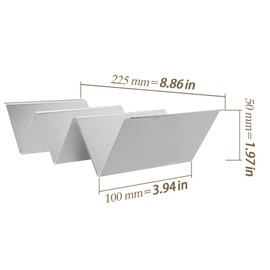 CHEUKYIU Pack of 3 Taco Holder Stainless Steel Taco Stand with Handles, Taco Tray Holder Taco Stands Taco Rack Wave-shaped Taco Tray Holds Snack Wave for Tacos Sandwiches Sausages