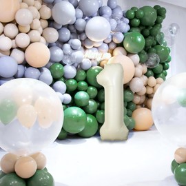 Large Number 3 Balloons,40 inch Number Balloons for Birthday Graduation Wedding Anniversary Celebration Party Decorations (Cream)