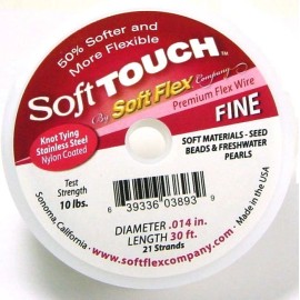 soft touch 2x .014" 30ft SOFT TOUCH SoftFlex nylon coated stainless steel Beading Wire fine
