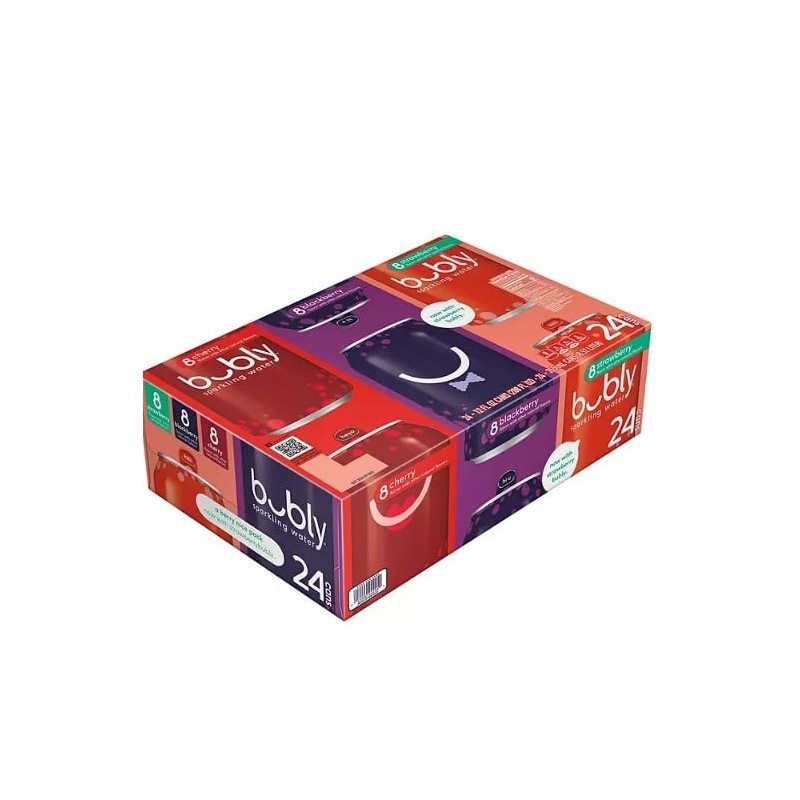 bubly Sparkling Water 3 Flavor Variety Pack (12 Oz., 24