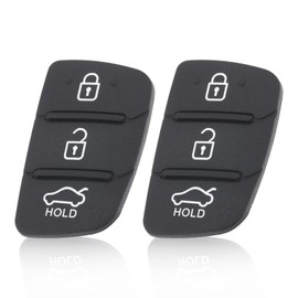gohantee 3-Button Rubber Car Key Pads Replacement for Hyundai i20 i30 ix20 ix35 Elantra Tucson Santa Fe Solaris Velostar, Car Key Rubber Buttons, Car Remote Control Key Fob Cover(2 pcs)