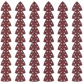 MIDO Professional Abrasive Mouse Sander Pads 60 PCS 93 mm Detail Sander Sandpaper 6 Holes Triangle Hook and Loop Sanding Disc Assorted 60/120/180/240/320/400 Grits
