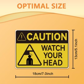 WADORN 10 x Stickers with the Inscription "Achtung Pass Auf Deinen Kopf Auf!" Attention Head Sticker "Mind Your Head" Sticker "Head Watching" Waterproof Vinyl Sticker for Stairs Factory 18 x 13 cm