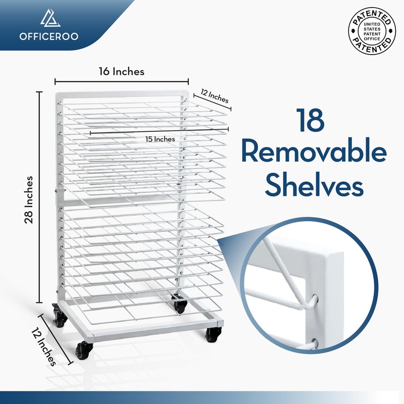 OFFICEROO Art Drying Rack for Classroom (White)