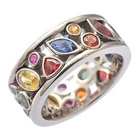 Statement Rings for Women, Trendy Dainty Colorful Geometric Rhinestone Hollow Rings Vintage Cocktail Party Ring for Teen Girls Birthday Jewelry Gifts (Size7)