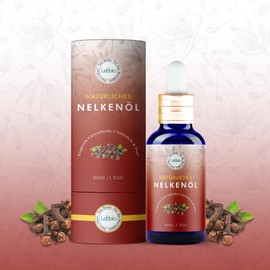 LEBBIO Nelkenöl 30ml [100& NATÜRLICH & PUR] Naturreines Ätherisches Gewürznelke Öl - Reine Clove Bud Oil - Eugenia Caryophyllus - Nelkenöl zum Einnhemen - Echtes Gewürznelkenöl