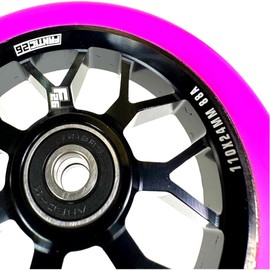 Fantic26 Spy7 Stunt Scooter Roll, Trick, Pedal, Children, Scooter, Wheel, 110 mm, ABEC 11, Quick, Quiet, Freestyle (Black/PU Pink)