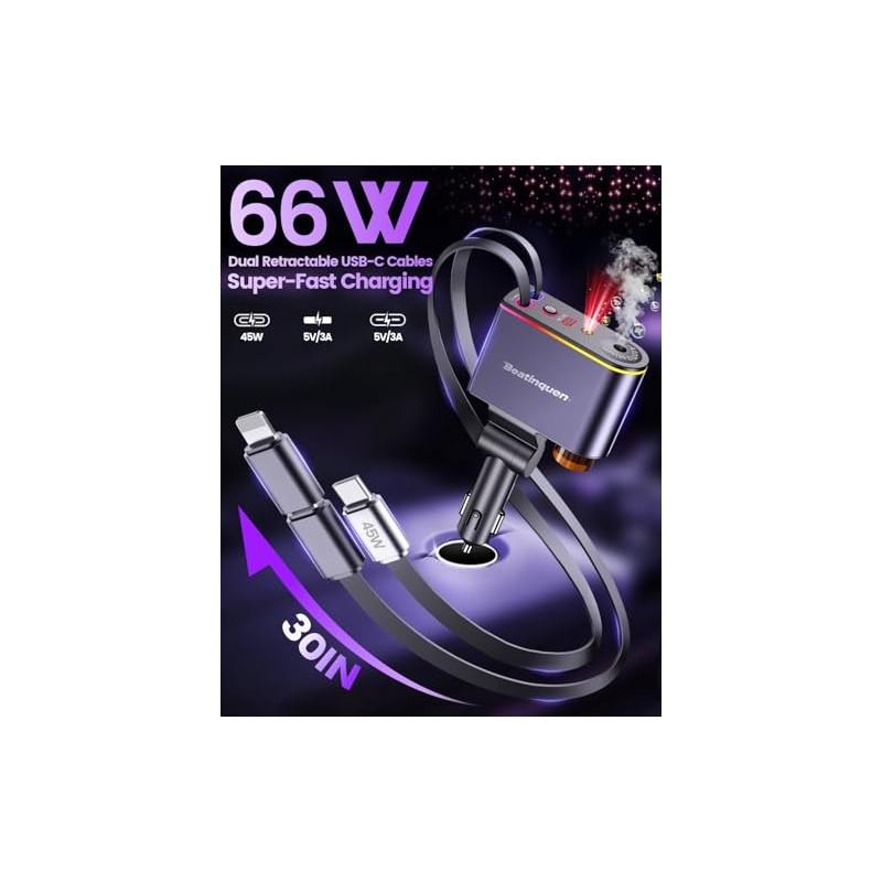 5-in-1 Retractable Car Charger & Aromatherapy Diffuser