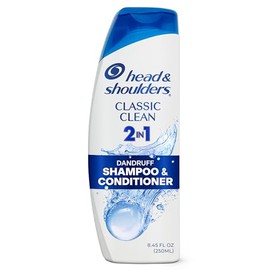 Head & Shoulders Champú y acondicionador anticaspa, Classic Clean 2 en 1, 1% piritiona de zinc, control de escamas, limpieza profunda, cuidado del cue