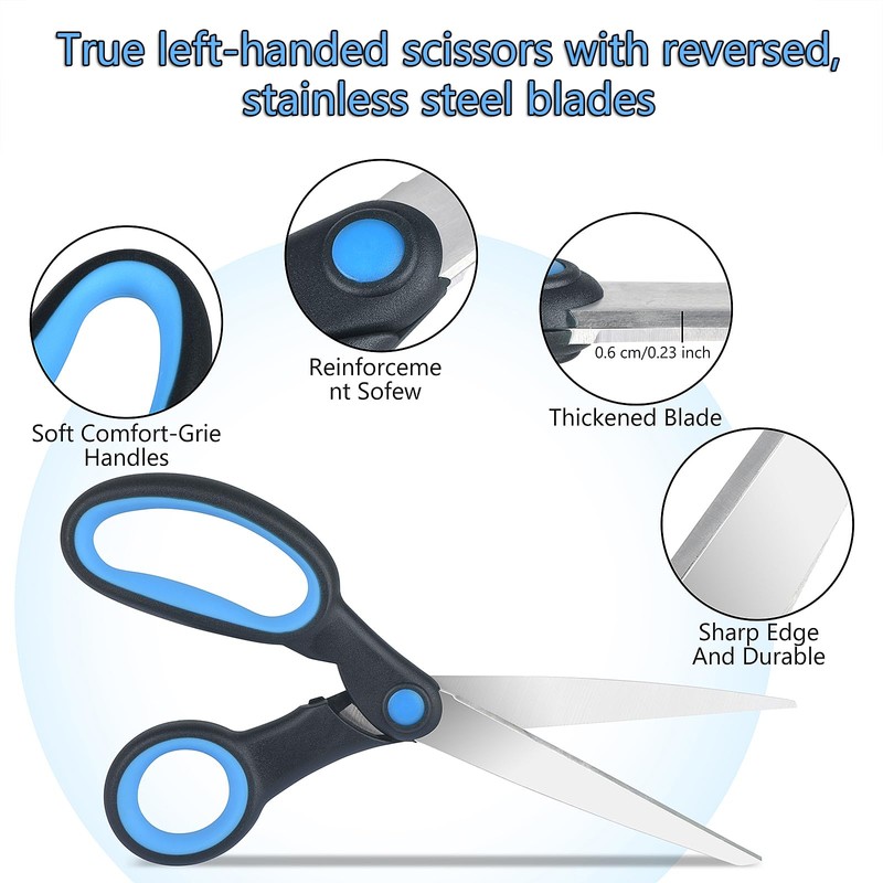 KYDIFS Left Handed Scissors and Left Handed Kitchen Scissors, Lefty