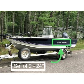 Starcraft Vintage Fishing Boat Decal Stickers 24” White - SET OF 2 - Marine