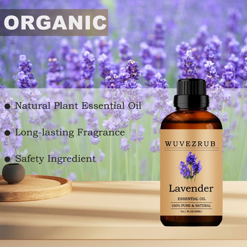 Wuvezrub Lavender Essential Oils, 30ML Pure and Natural Essential Oil