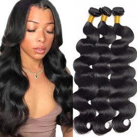 Human Hair Bundles Natural Black Body Wave Bundles 22 24 26 Inch Unprocessed Brazilian Remy Hair Extensions Double Weft 3 Bundles Soft And Healthy Bundles Hair Weave