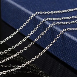 Fashion Jewelry SIMPLE CROSS CHRISTIAN FAITH Pendant On Plated 24" 925 Sterling Silver Necklace