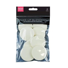White Rubber Latex Makeup Blenders, Pack of 8 (5.2 cm) - Gentle on Skin, Ideal for Various Makeup Applications