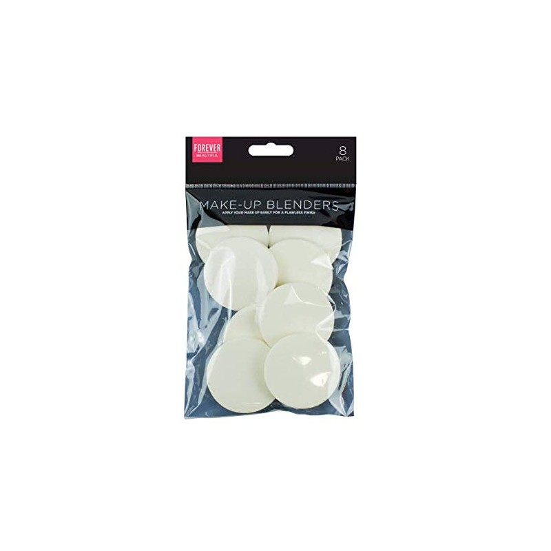 White Rubber Latex Makeup Blenders, Pack of 8 (5.2 cm)
