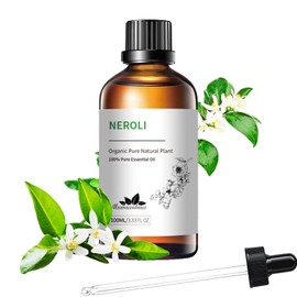 Orange Blossom Essential Oil Mumianhua Neroli Essential Oil Pure Neroli Oil Orange Flower Essential Oil for Diffusers Aromatherapy, Candle Making, Perfume, Skin, Hair, Home, Massage 3.38Oz