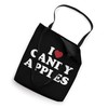 I Love Candy Apples Funny Fall Tote Bag