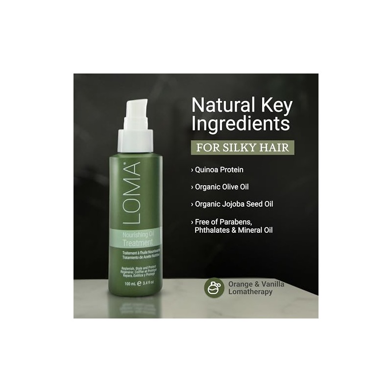 Loma Hair Care Nourishing Oil Treatment, Vanilla Bean/Orange, 3.4 fl.