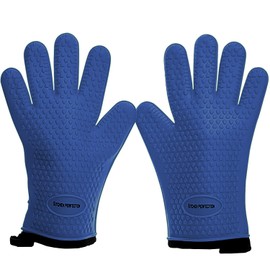 KITCHEN PERFECTION XL Silicone Smoker Oven Gloves -Extreme Heat Resistant BBQ Gloves -Handle Hot Food Right on Your Grill Fryer & Pit | Waterproof Oven Mitts Grill Gloves |Superior Value Set+3 Bonuses